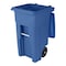 Toter 32 Gal. Blue Trash Can with Quiet Wheels and Attached Blue Lid ANA32 - alternate 6